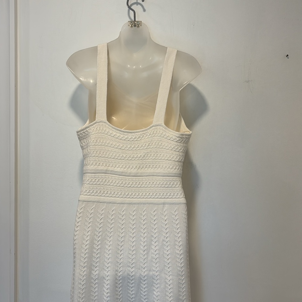 Haute Hippie Style Cream Knit/Crochet Tank Dress Size Large EUC - Picture 8 of 9